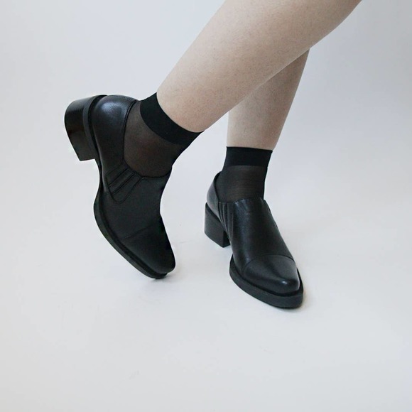 POINTED LEATHER SLIP-ON LOAFERS - Picture 4 of 10